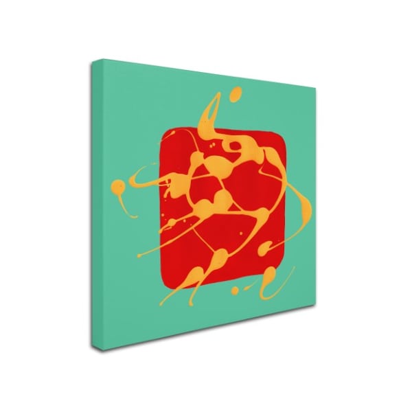Amy Vangsgard 'Red Square Teal ' Canvas Art,35x35